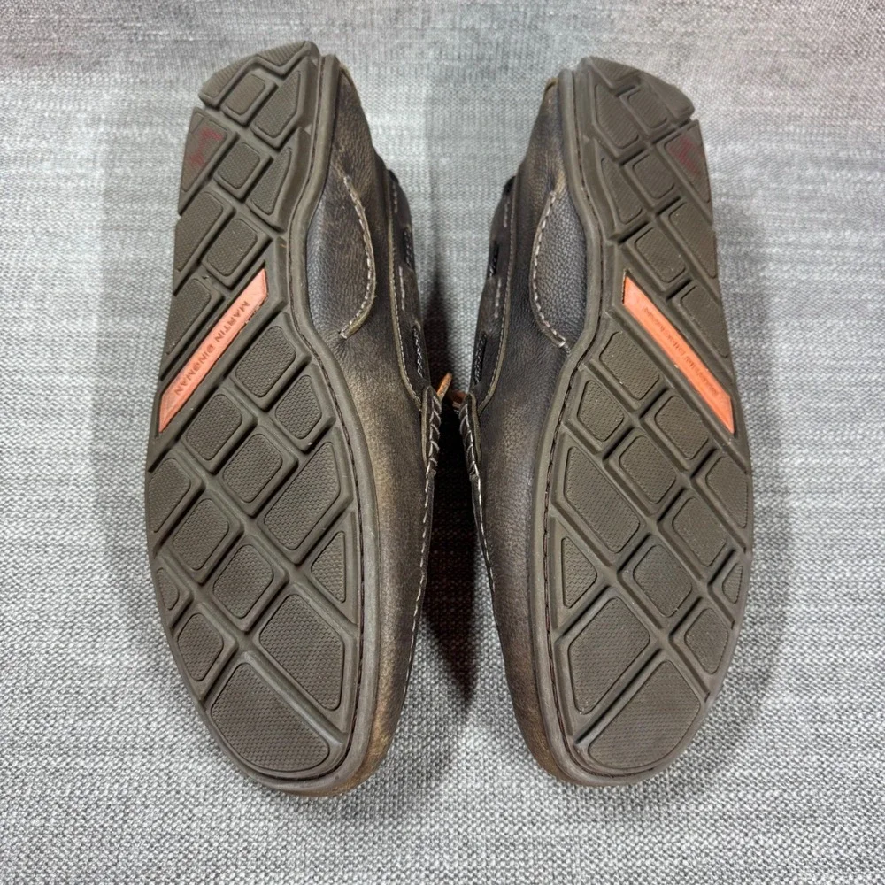Martin Dingman Bermuda Braid Leather Loafers Men 11.5 Brown Driving Shoes Luxury